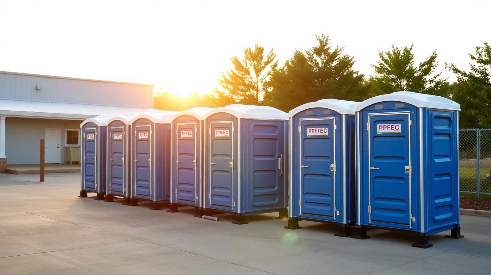 Portable toilet rental setup in Centerton, AR